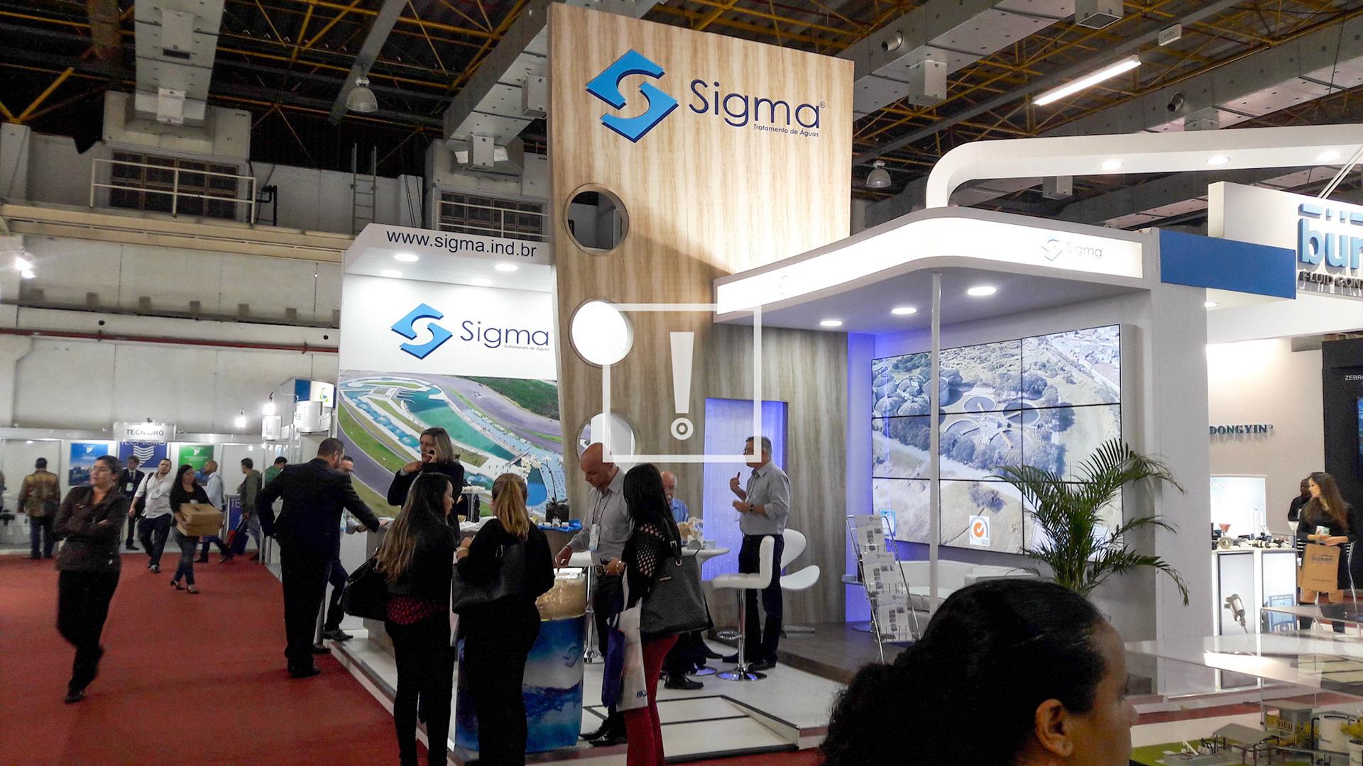 Estande Sigma no evento Fenasan — projeto e montagem gerenciados pela Trabuka